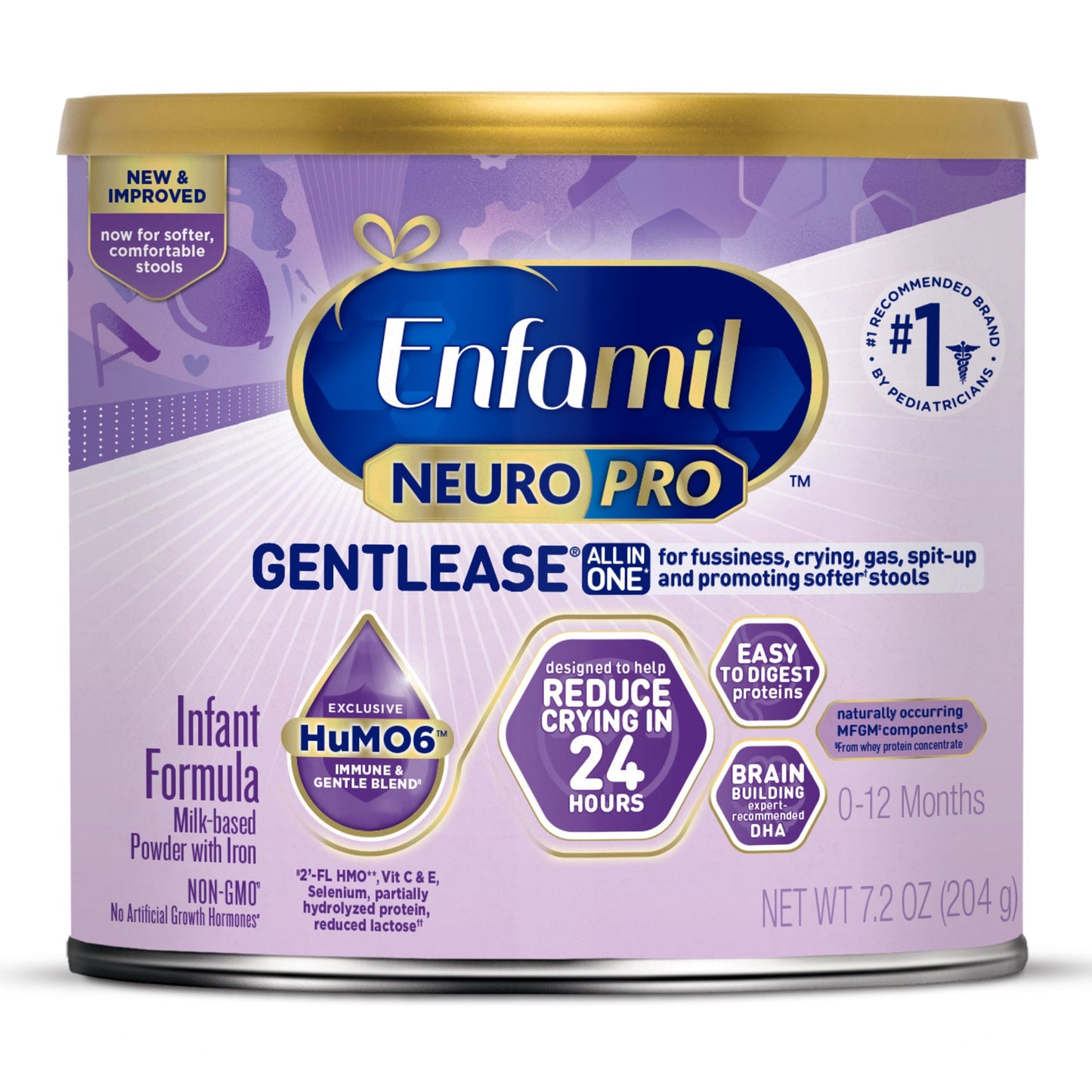 Enfamil NeuroPro™ Gentlease® Infant Formula Unflavored 7.2 oz. Can Powder Milk-Based Crying / Spitup (1241127_CS)