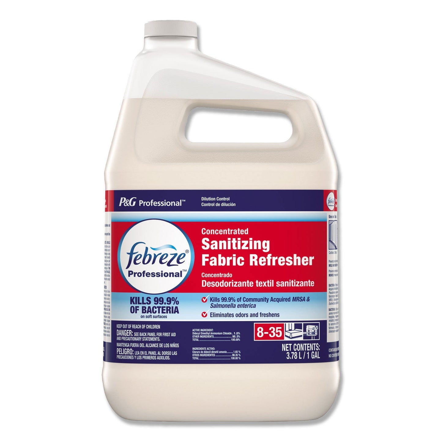 Febreze Professional Sanitizing Fabric Refresher, Light Scent, 1 gal Bottle, Concentrate (PPL72135EA)