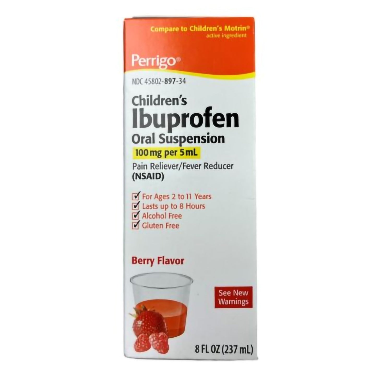 Perrigo Children's Pain Relief 100 mg / 5 mL Strength Ibuprofen Oral Suspension 4 oz. (1110777_EA)