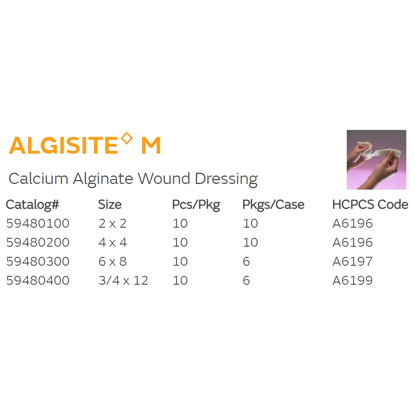 AlgiSite M Alginate Dressing 4 X 4 Inch Square (372316_EA)