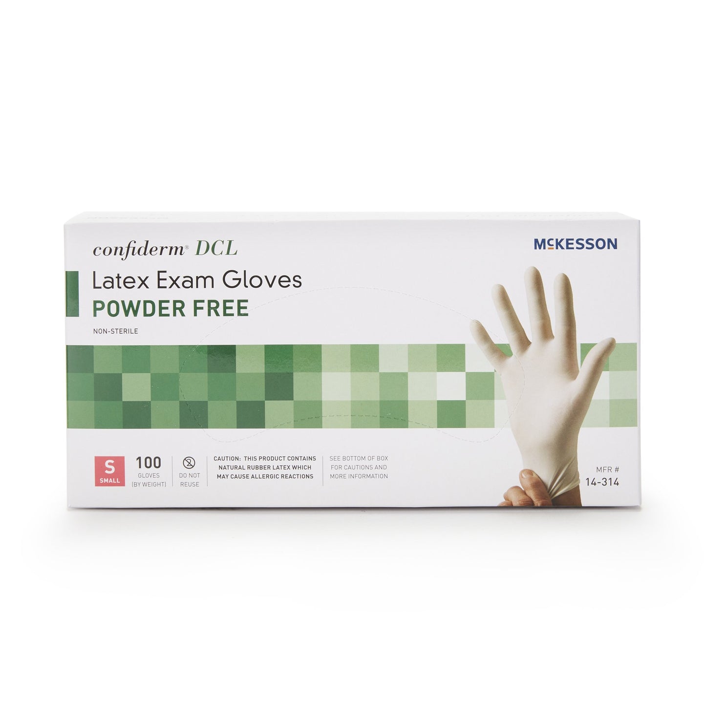 McKesson Confiderm® Exam Glove Small NonSterile Latex Standard Cuff Length Smooth Ivory Not Rated (354435_CS)