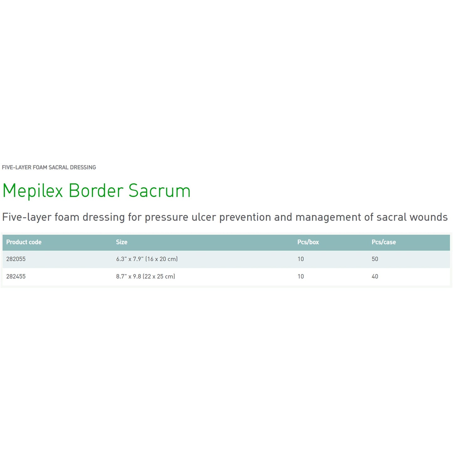 Mepilex® Border Sacrum Foam Dressing 6-1/3 X 7-9/10 Inch With Border Film Backing Silicone Adhesive Sacral Sterile (1069315_BX)