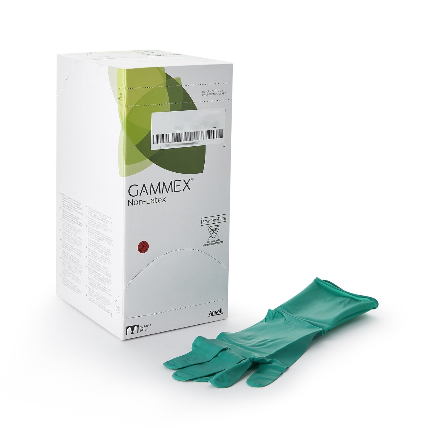 GAMMEX® Non-Latex Surgical Glove Size 6.5 Sterile Polyisoprene Standard Cuff Length Micro-Textured Green Chemo Tested (364344_BX)