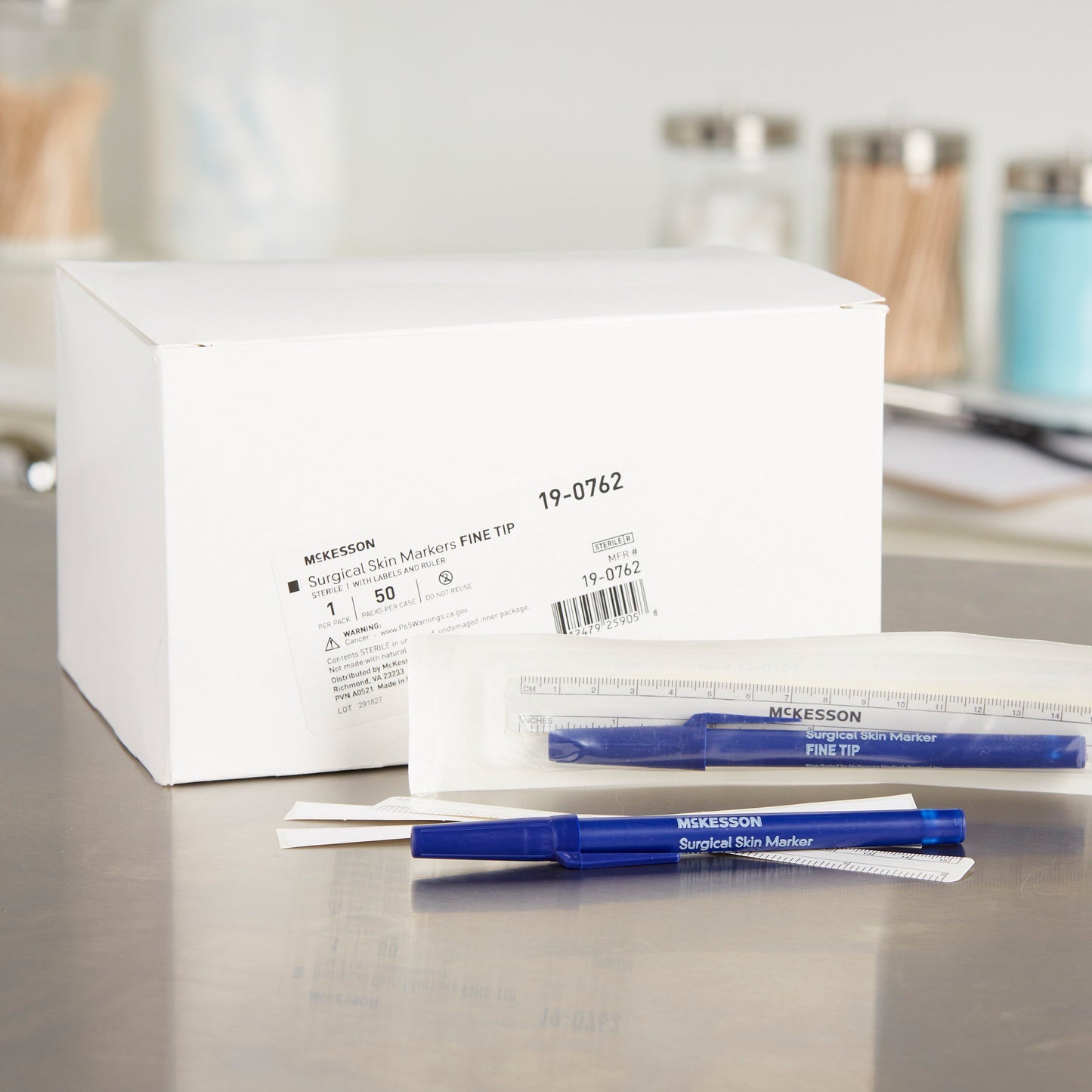McKesson Skin Marker with Ruler and Labels Gentian Violet Ink Sterile Full Size Fine Tip (1182556_BX)
