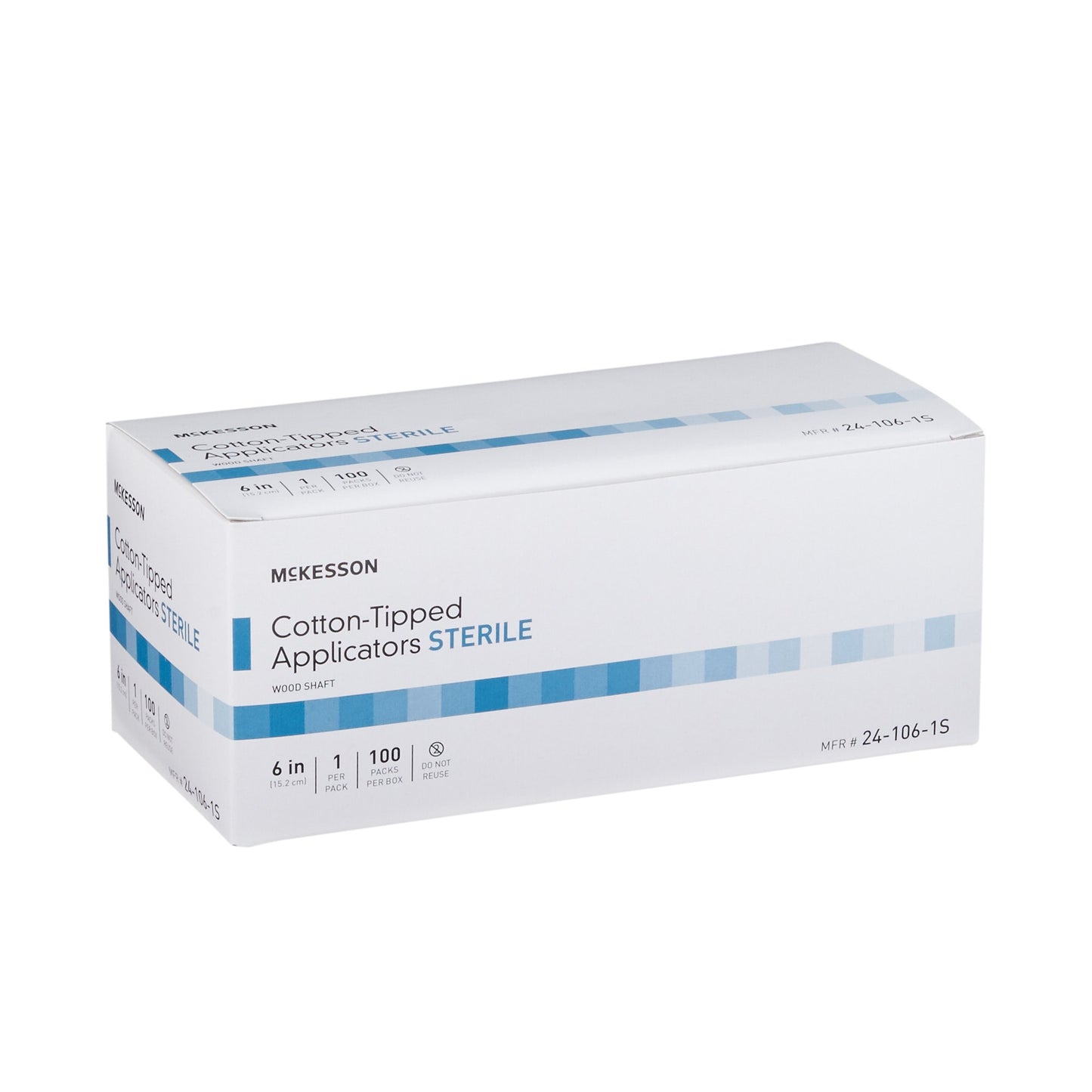 McKesson Swabstick Cotton Tip Wood Shaft 6 Inch Sterile 1 per Pack (999736_BX)