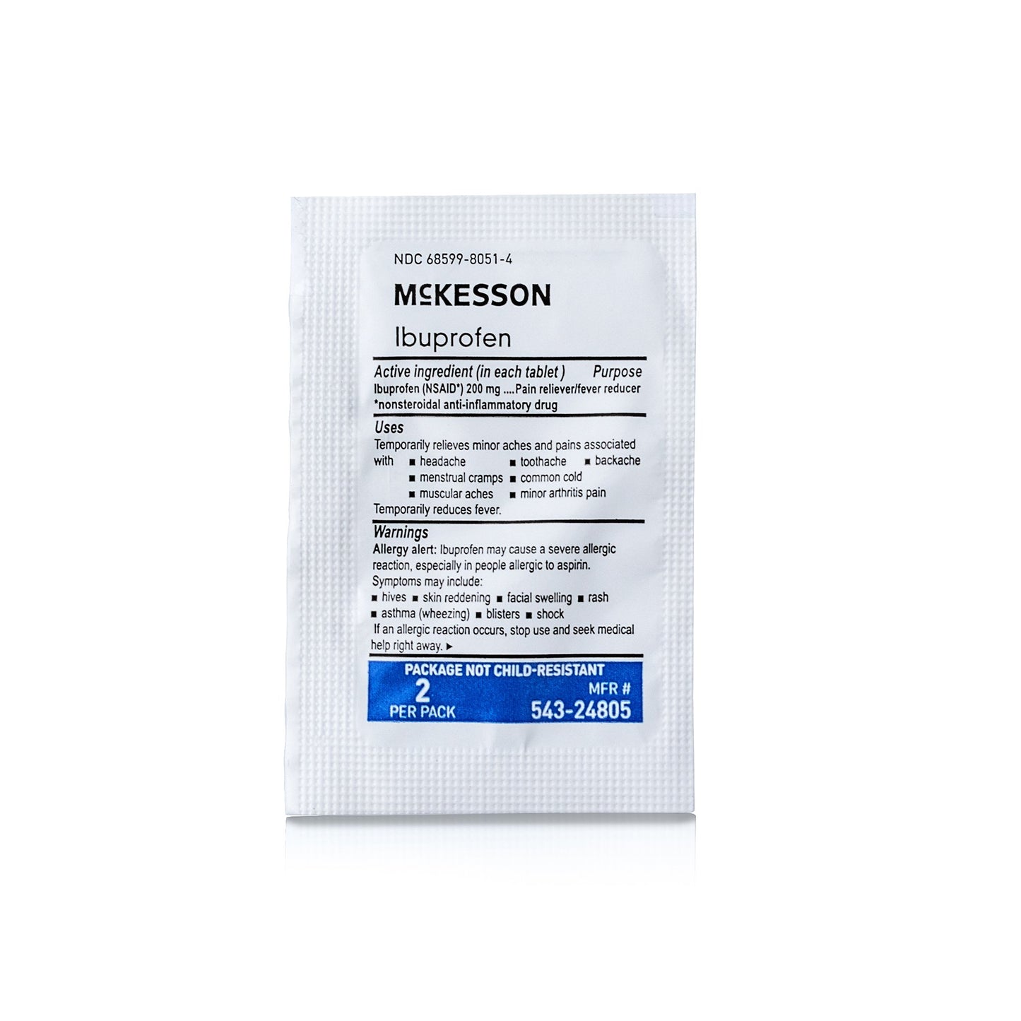 McKesson Pain Relief 200 mg Strength Ibuprofen Unit Dose Tablet 200 per Box (1111735_CS)