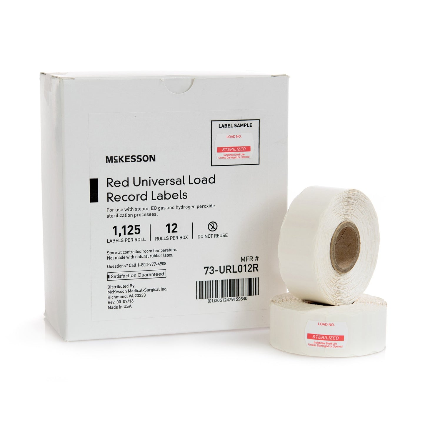 McKesson Brand Sterilization Load Record Label Steam / EO Gas / Sterrad® Sterilization System (524903_BX)