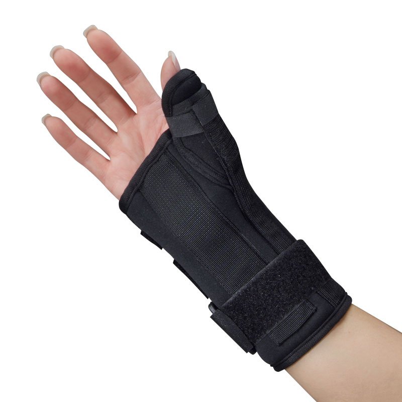 DeRoyal Wrist Brace with Thumb Spica Polyester Foam / Nylon / Tricot Right Hand Black Small (1132878_EA)