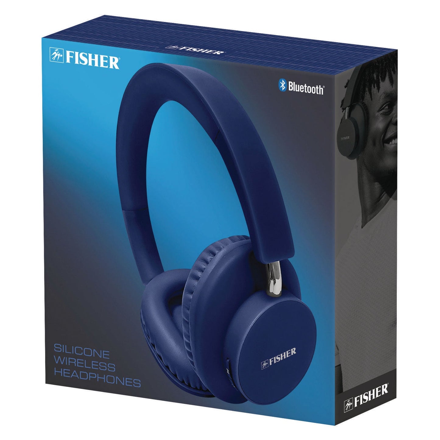 Fisher Silicone Wireless Headphones, Blue (MIGFBHP480B)