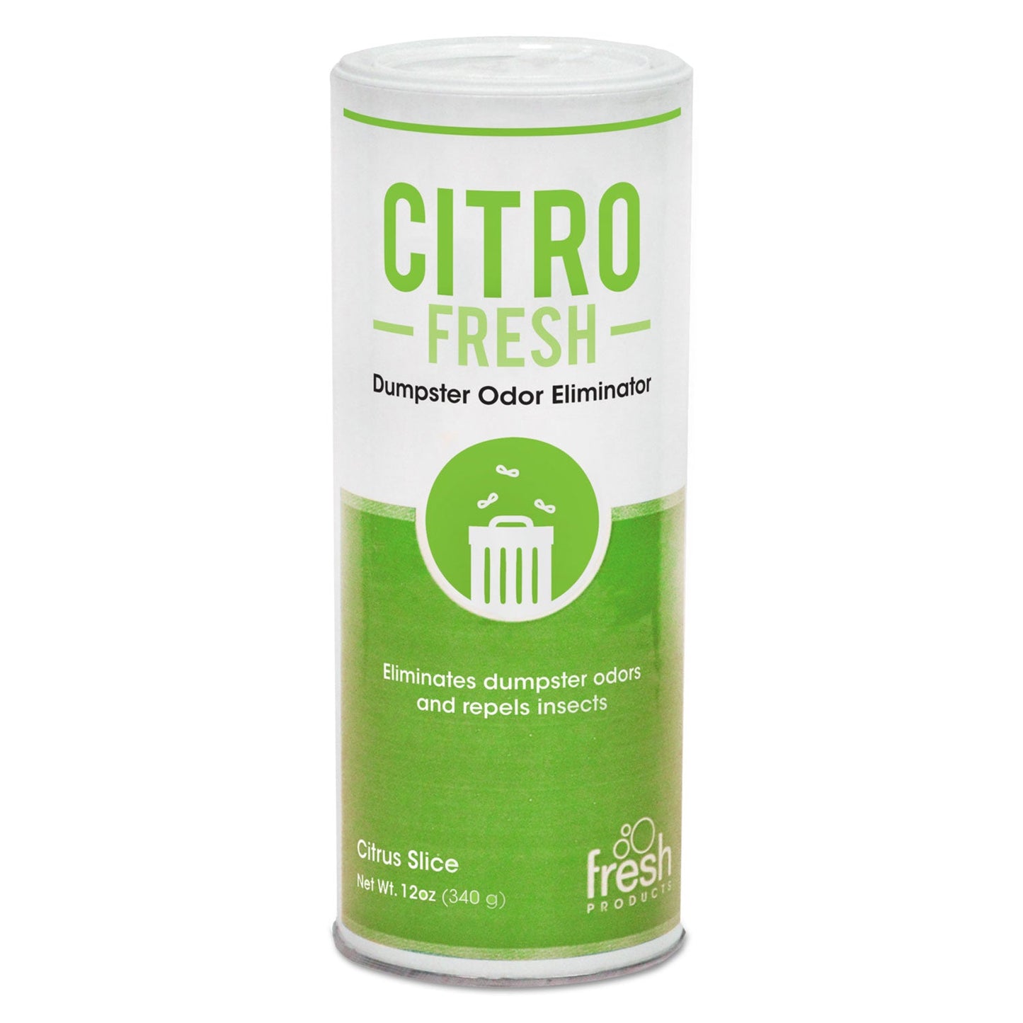 Fresh Products Citro Fresh Dumpster Odor Eliminator, Citronella, 12 oz Canister, 12/Carton (FRSCITRO12)