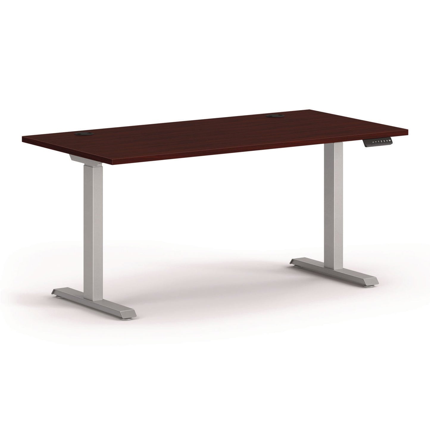 HON Mod Height Adjustable Desk Bundle, 60" x 30" x 27.5" to 47.75", Slate Teak/Silver (HONMOD051)