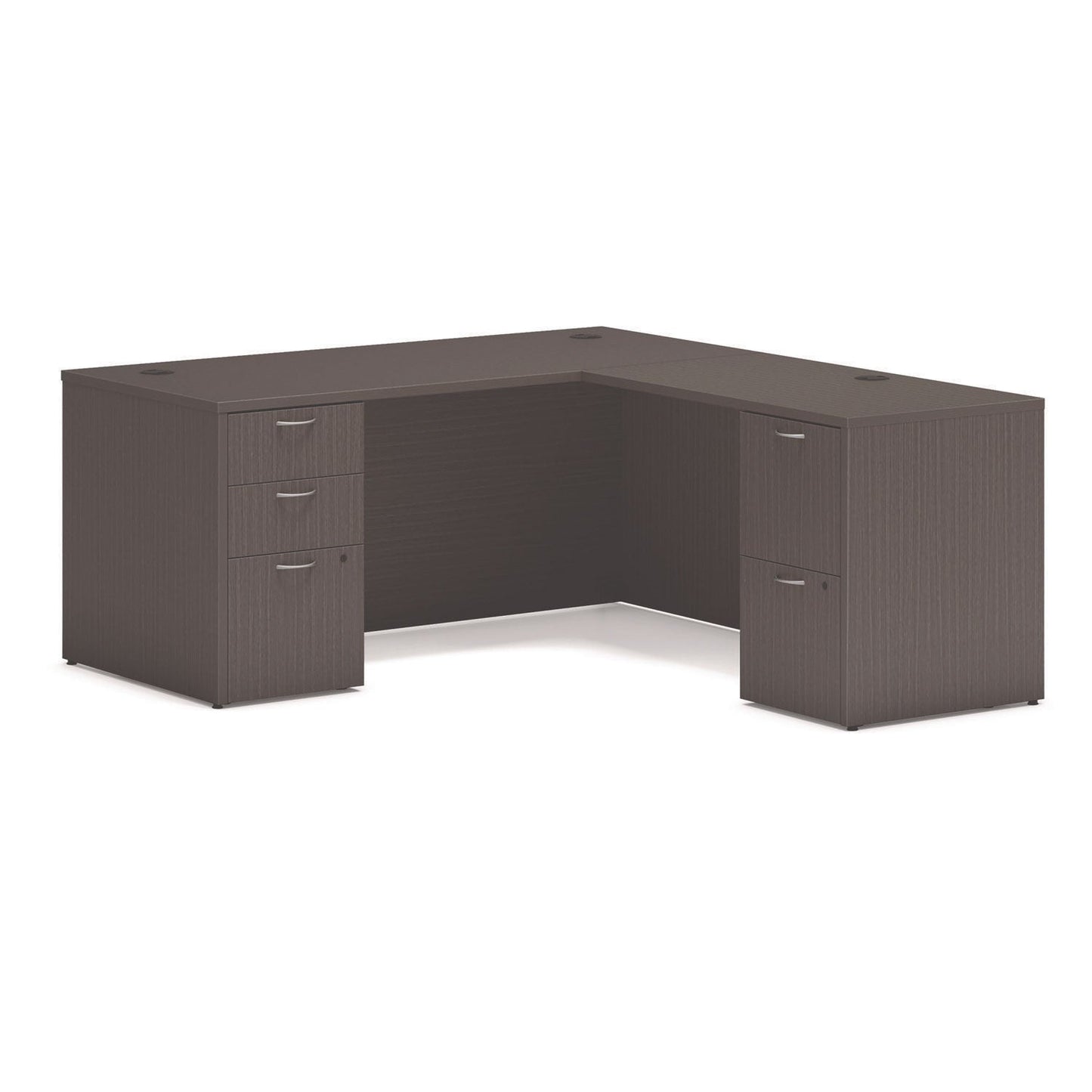 HON Mod L-Station Double Pedestal Desk Bundle, 66" x 72" x 29", Slate Teak (HONMOD072)