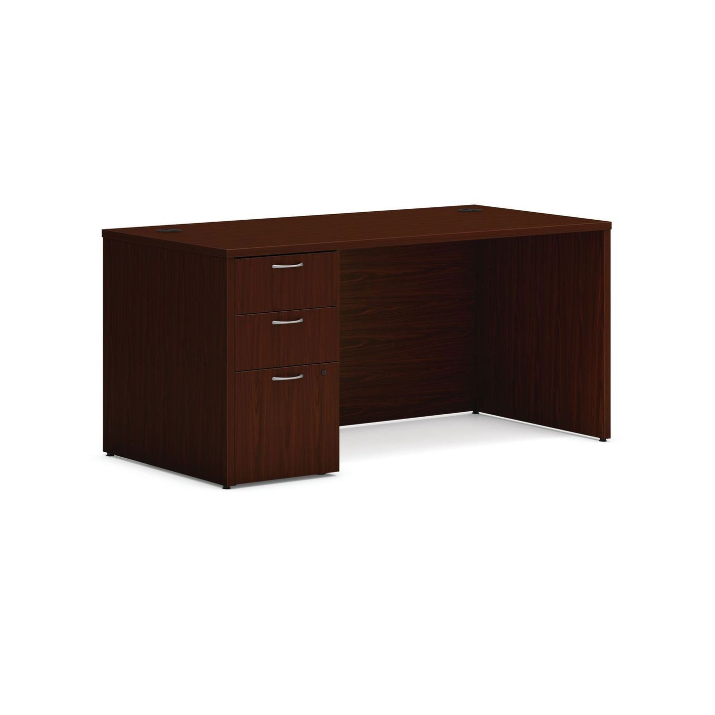 HON Mod Single Pedestal Desk Bundle, 60" x 30" x 29", Traditional Mahogany (HONMOD011)