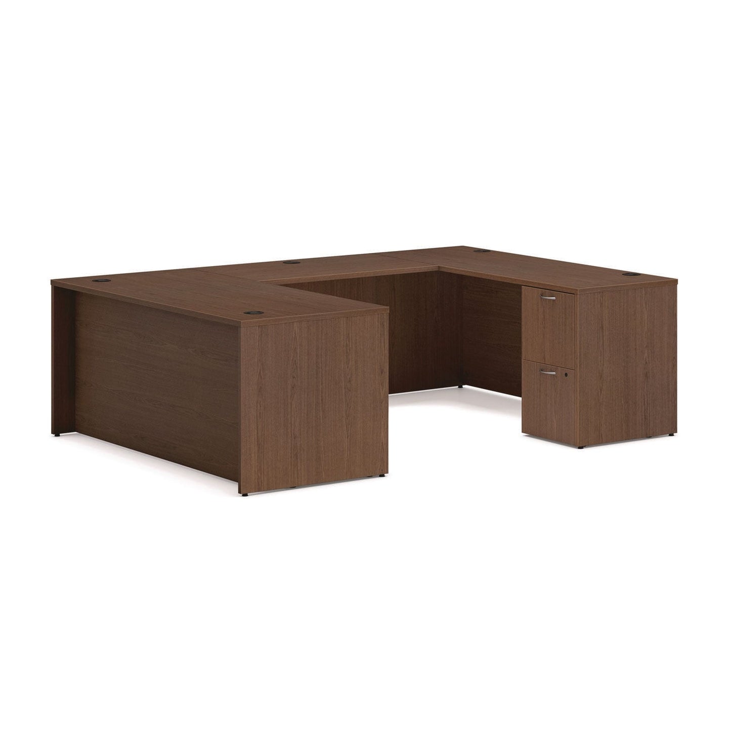 HON Mod U-Station Bundle, 66" x 96" x 29", Sepia Walnut (HONMOD079)
