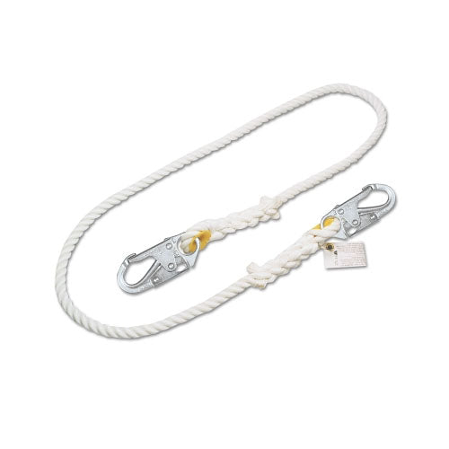 Honeywell Titan II Positioning and Restraint Rope Lanyards, Lock Snap Hooks, 1 Leg, White (493-T9111R-Z76FTWH)