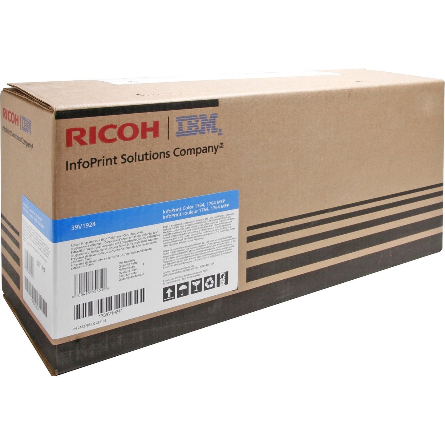 IBM Infoprint 39V1924 High-Yield Toner, 15000 Page-Yield, Cyan (IFP39V1924)