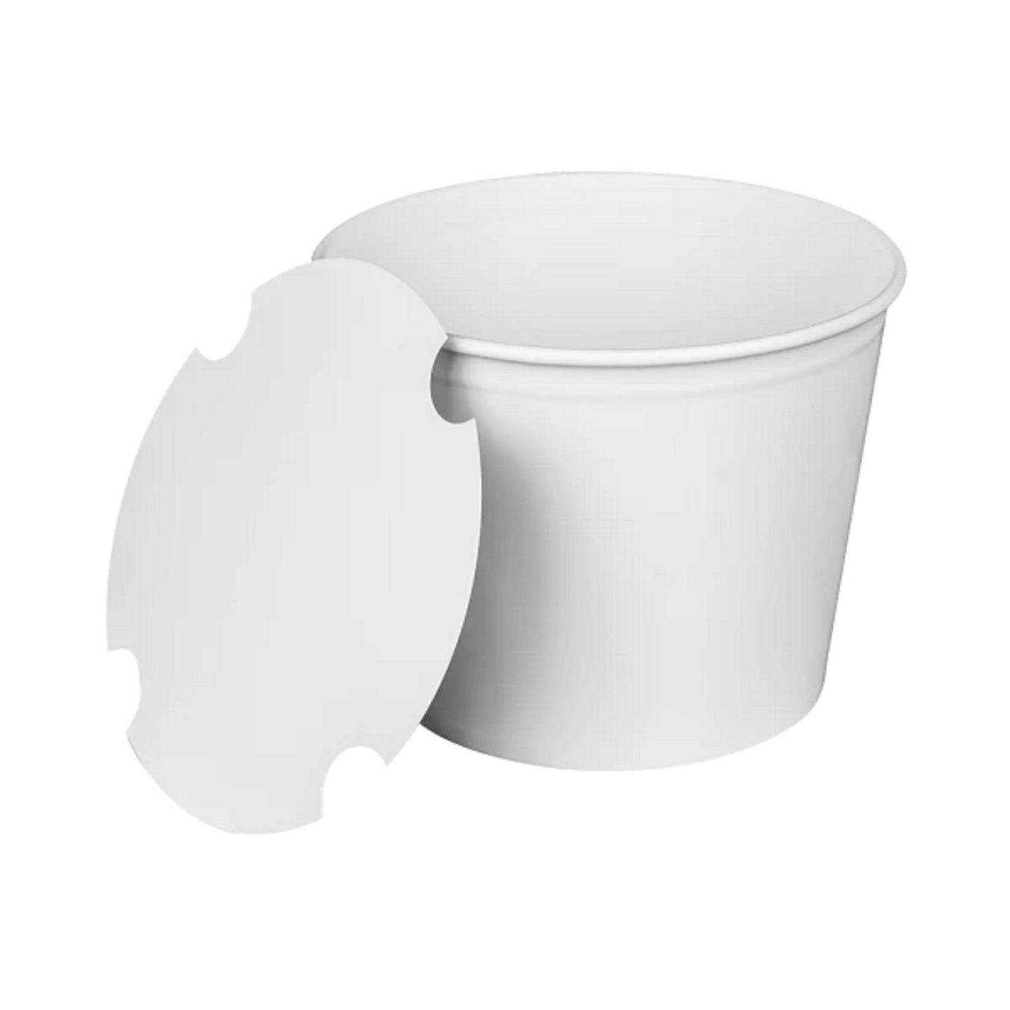 Karat Food Bucket with Lid, 85 oz, 7.36" Dai x 6"h, White, Paper, 180/Carton (KRTCFB85WBNDL)