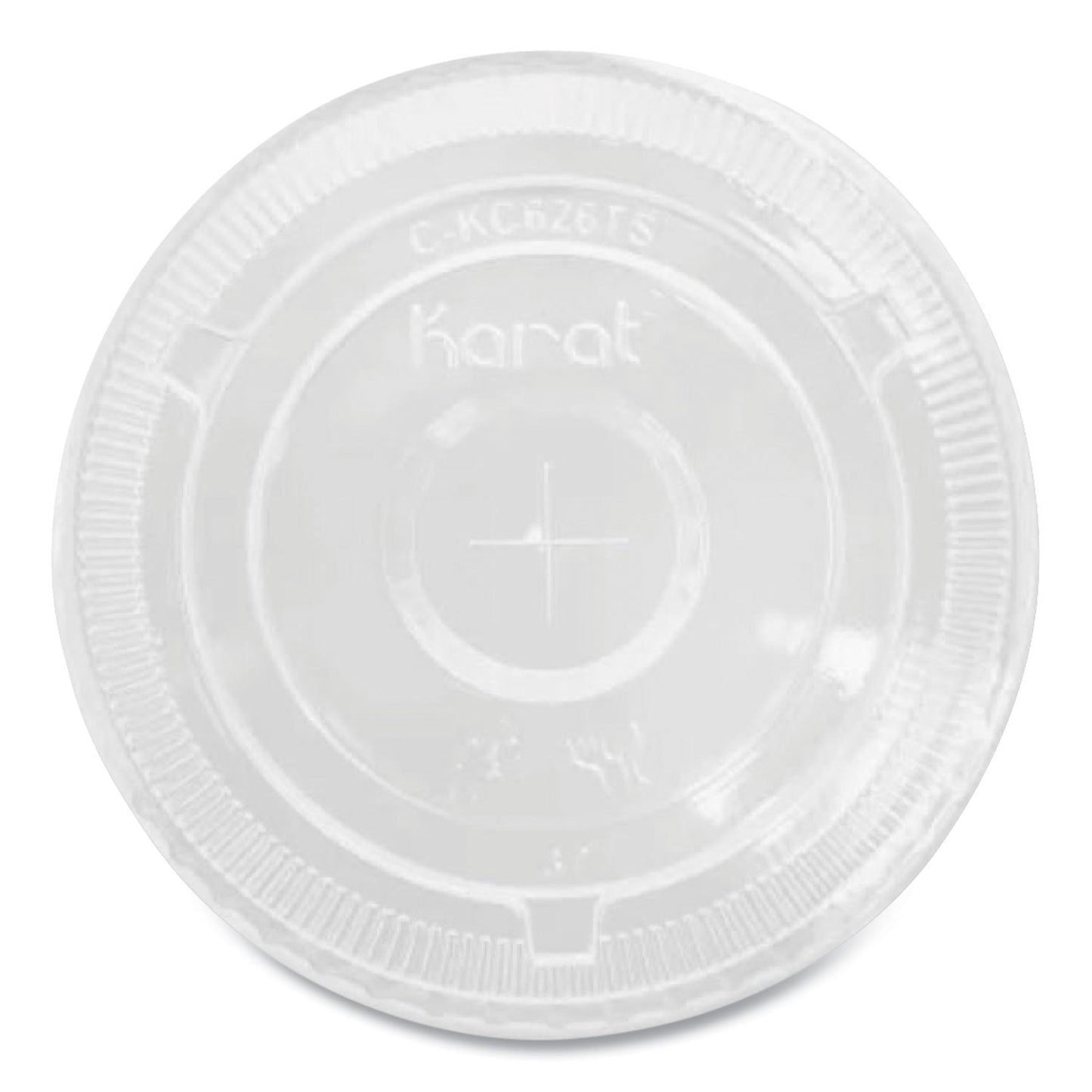 Karat PET Lids, Flat with Straw Slot, Fits 32 oz Cold Cups, Clear 500/Carton (KRTCKC107TS)