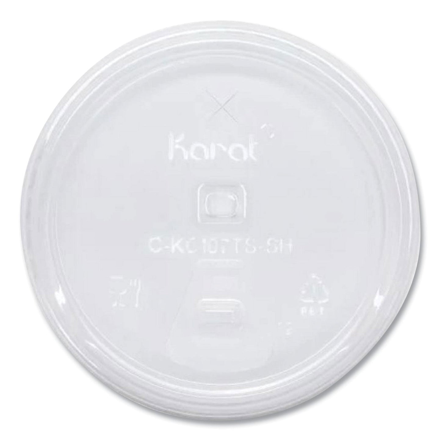 Karat PET Lids, Strawless Sipper, Fits 32 oz Cold Cups, Clear, 1,000/Carton (KRTCKC107TSSH)