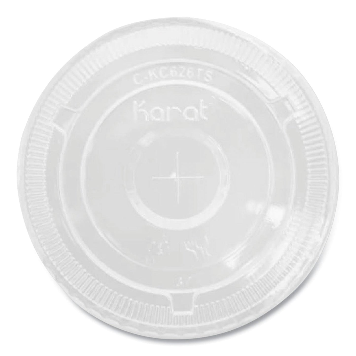 Karat PET Lids, Flat with Straw Slot, Fits 12 oz to 24 oz Cold Cups, Clear, 1,000/Carton (KRTCKC626TS)