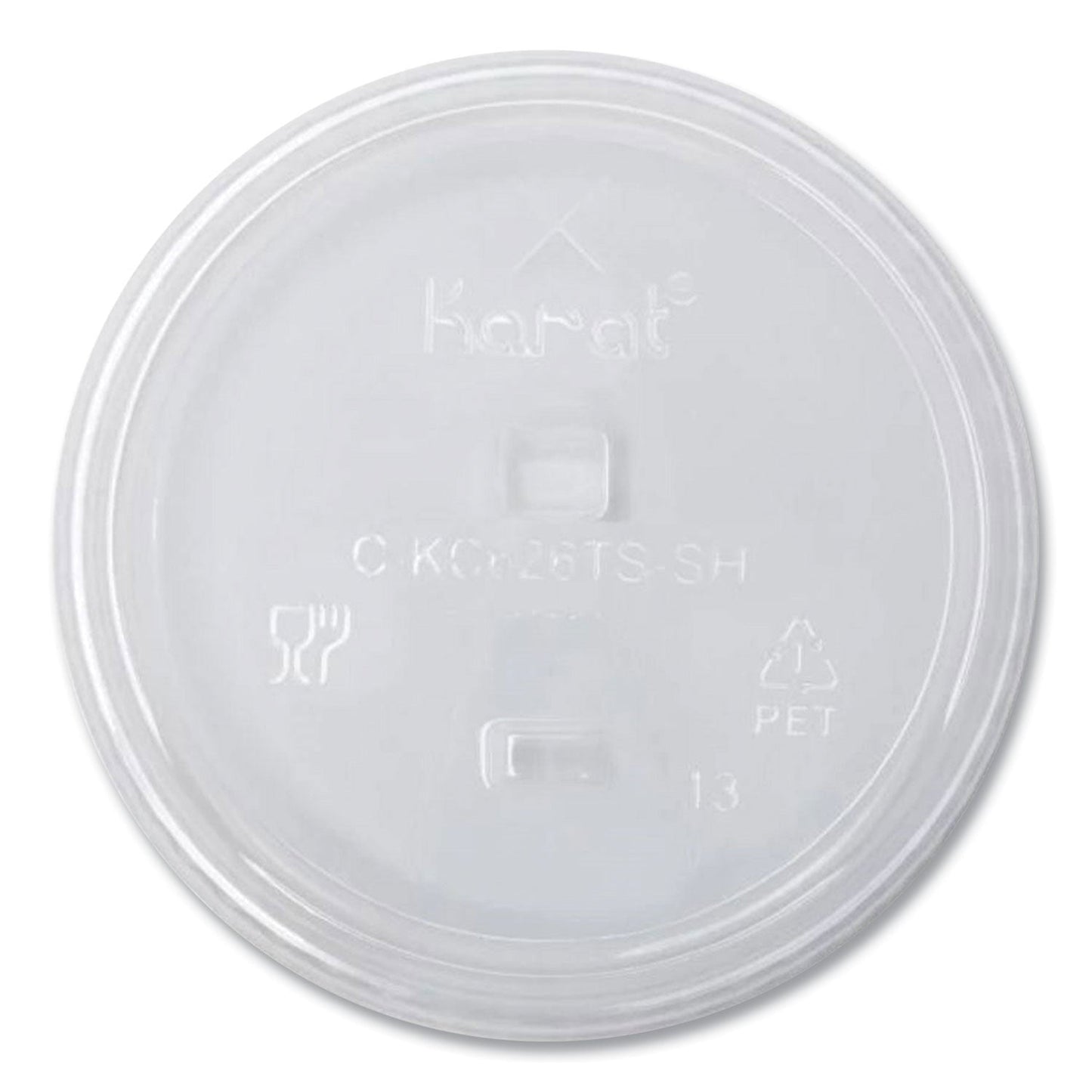 Karat PET Lids, Strawless Sipper, Fits 12 oz to 24 oz Cold Cups, Clear, 1,000/Carton (KRTCKC626TSSH)