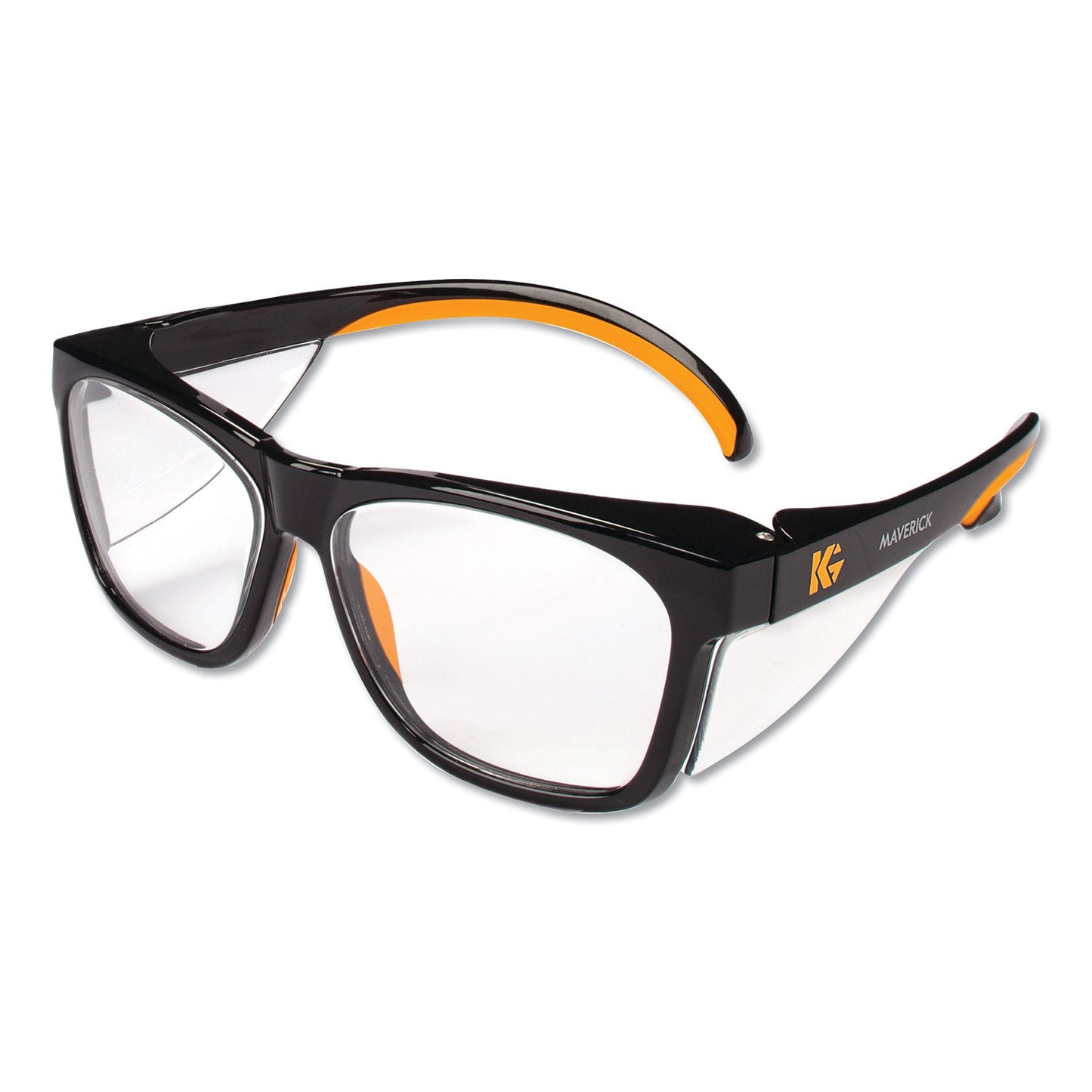 KleenGuard Maverick Safety Glasses, Black/Orange, Polycarbonate Frame, 12/Box (KCC49312)