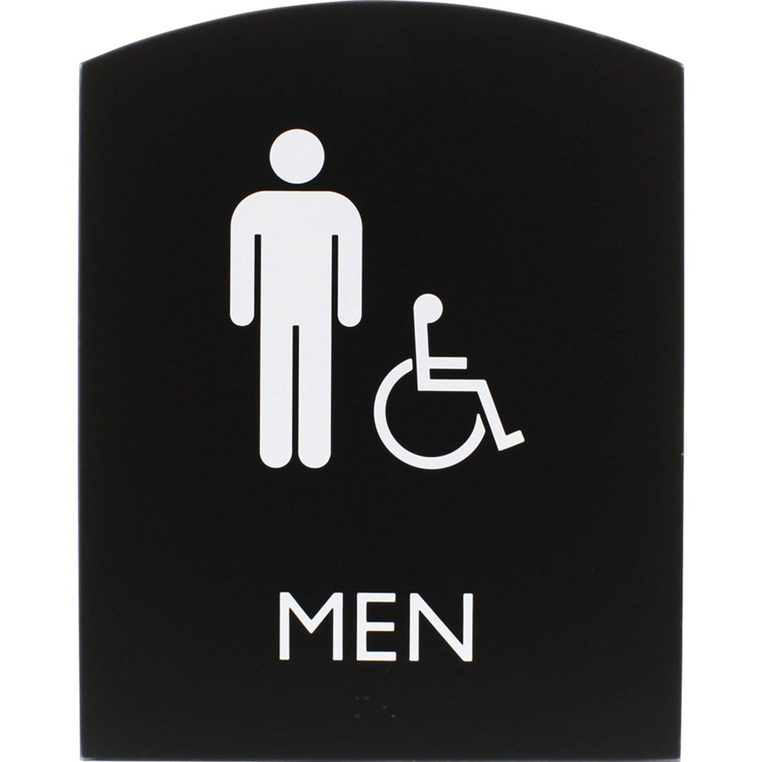 lorell-restroom-sign-1-each-men-print-message-6-8-x-8-5-height-rectangular-shape-easy-readability-braille-plastic-black-llr02677_1