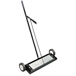 Magnet Source Magnetic Floor Sweeper, 6 lb Load Capacity, 30-1/4 in W, 48 in Handle, Push Type with Release Handle (456-MFSM24RX)