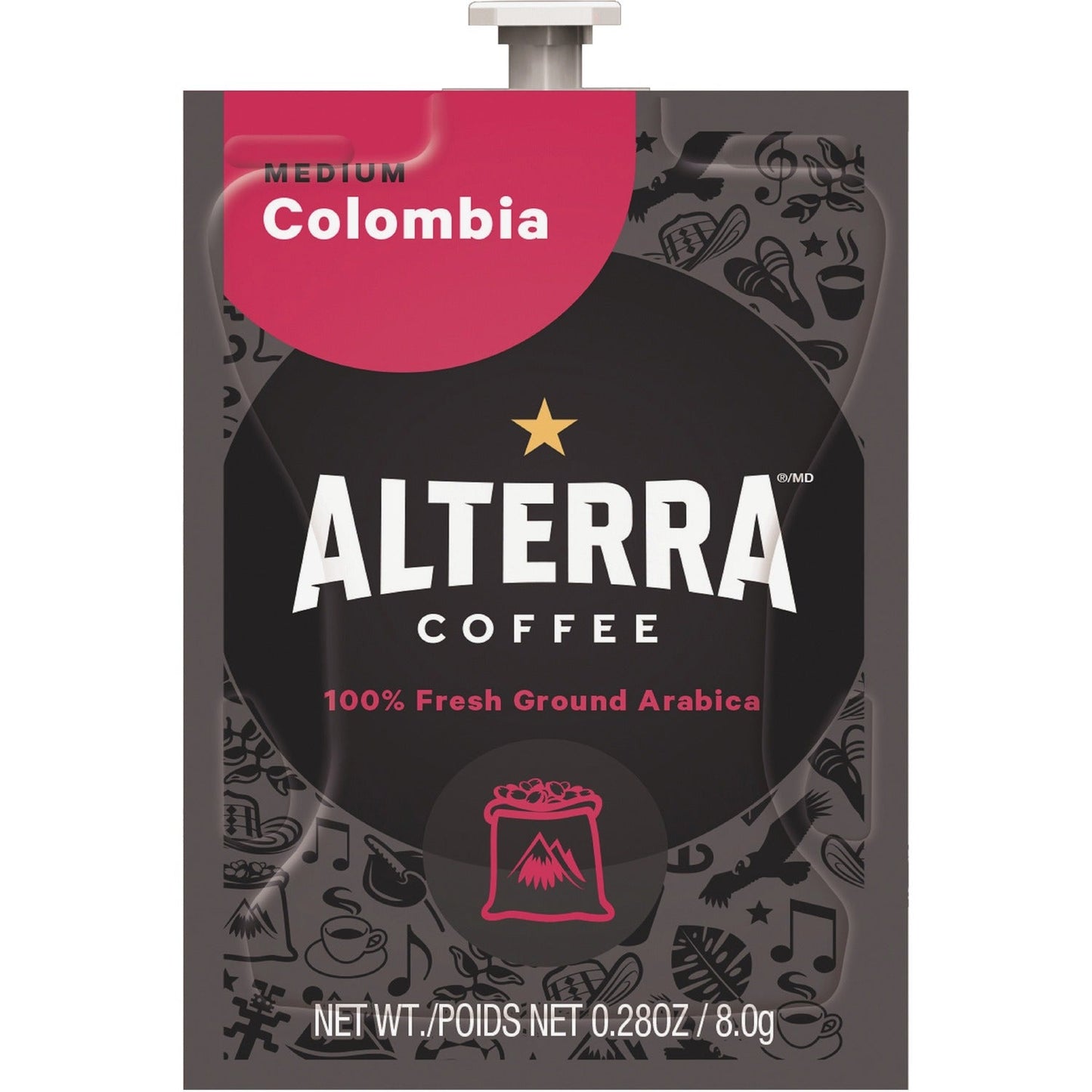 Flavia Alterra Columbia Coffee Freshpack, Columbia, 0.28 oz Pouch, 100/Carton (LAV48006)