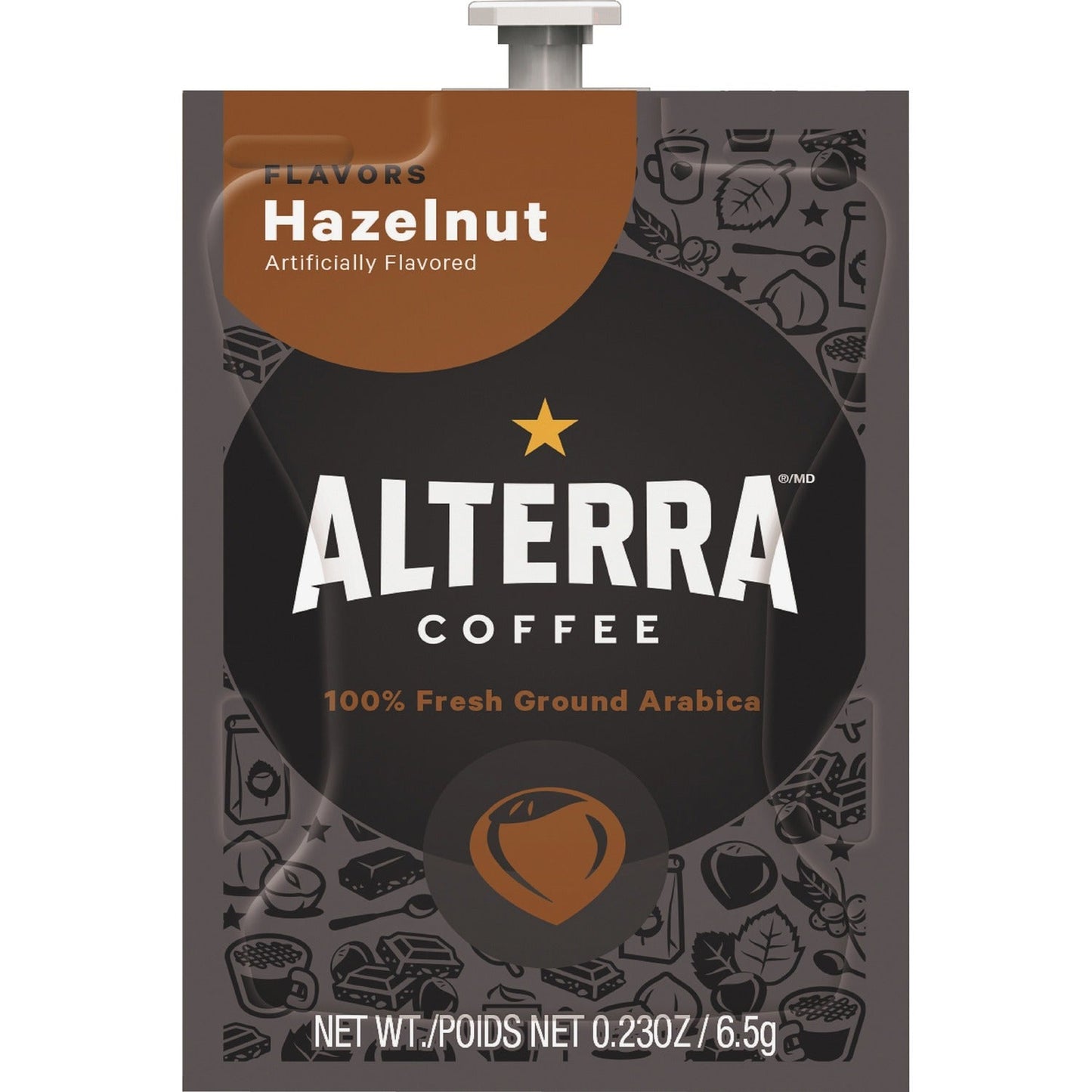 Flavia Alterra Hazelnut Coffee Freshpack, Hazelnut, 0.23 oz Pouch, 100/Carton (LAV48011)