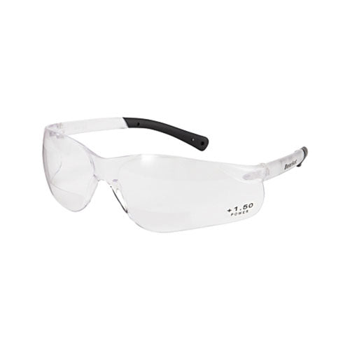 MCR™ Safety BearKat® BK1 Series Bifocal Readers Safety Glasses, Clear Lens, 1.5 Dipter, Clear Frame (135-BKH15)