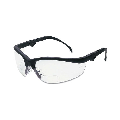 MCR™ Safety Klondike® KD3 Series Bifocal Reader Safety Glasses, Clear Lens, Black Frame, 2.5 Diopter (135-K3H25)