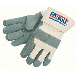 Memphis Glove Big Jake® Premium A+ Side Leather Double-Palm Work Gloves, XL, 2-3/4 in Cuff, Jersey Palm Lining, Double 3-Fingers/Thumb (127-1715)