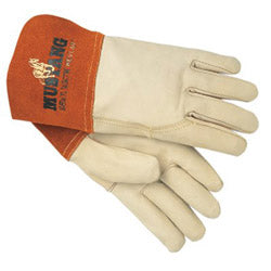 Memphis Glove Mustang Premium Top Grain Cowskin Leather Welding Work Gloves, Medium, Beige/Russet, Gauntlet Cuff (MPG4950M)