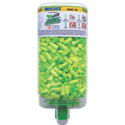 Moldex PlugStation® Earplug Dispenser, Disposable Plastic Bottle, Foam Earplugs, Green Swirls, Goin' Green® (507-6647)