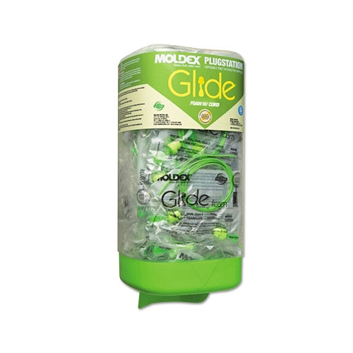 Moldex PlugStation® Earplug Dispenser, Disposable Plastic Bottle, Foam Earplugs, Green, Glide® Twist-In (507-6883)