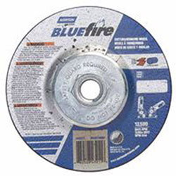 Norton Bluefire Type 27 Depressed Center Wheel, 4-1/2 in dia, 1/8 in Thick, 5/8 in Arbor, 24 Grit, Zirconia Blend (547-66252843211)