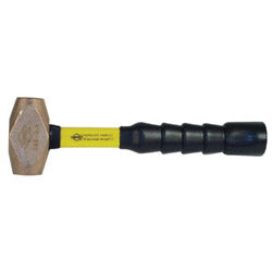 Nupla Classic Nuplaglas® Non-Sparking Brass Hammer, 4 lb Head, 12 in Fiberglass Handle, Super Grip (545-30-040)
