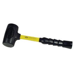 Nupla Power Drive Dead Blow Hammer, 4 lb Head, 2-3/4 in dia Face, 15.5 in Handle, Black/Yellow (545-10-045)
