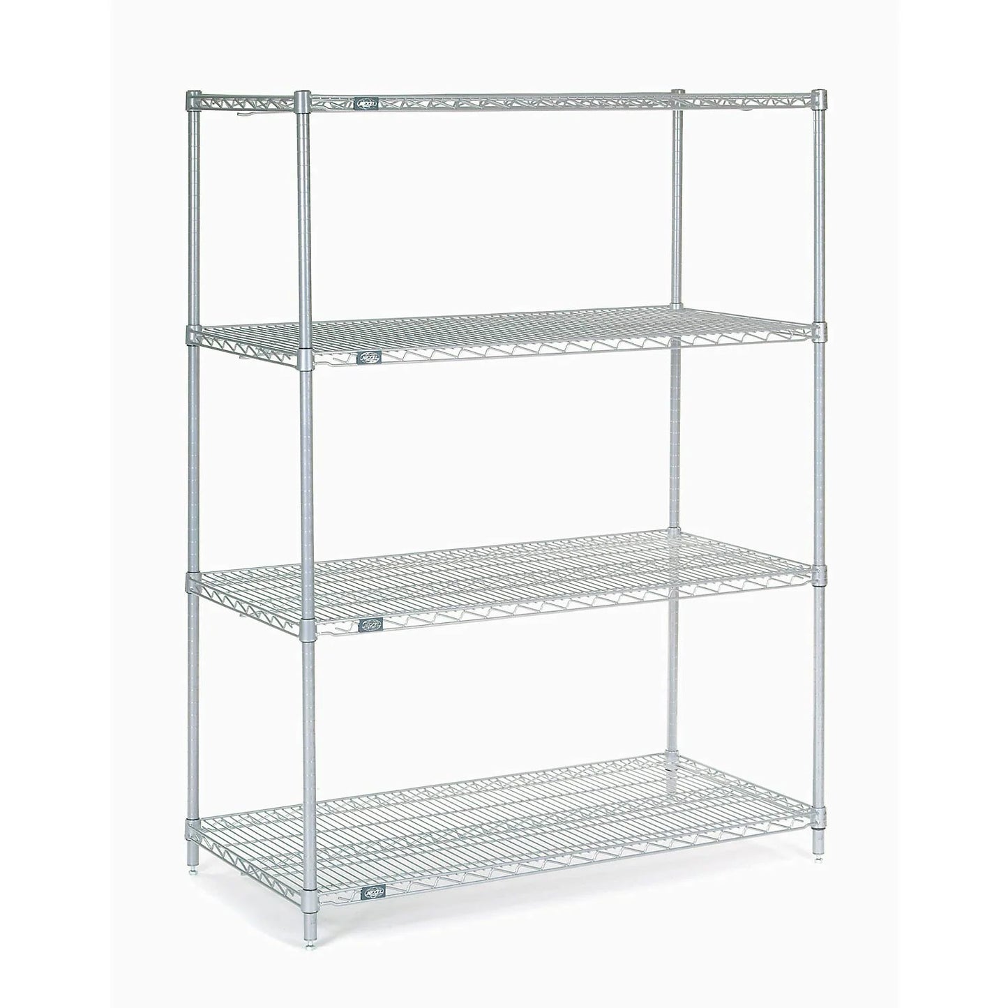 Nexel 4 Shelf, Stainless Steel Wire Shelving Unit, Starter, 48"W x 24"D x 63"H (WB189406)