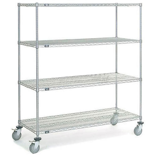 Nexel 4 Shelf Truck, Nexelate, 60"W x 24"D x 69"H, Polyurethane Swivel Casters (WB168197)