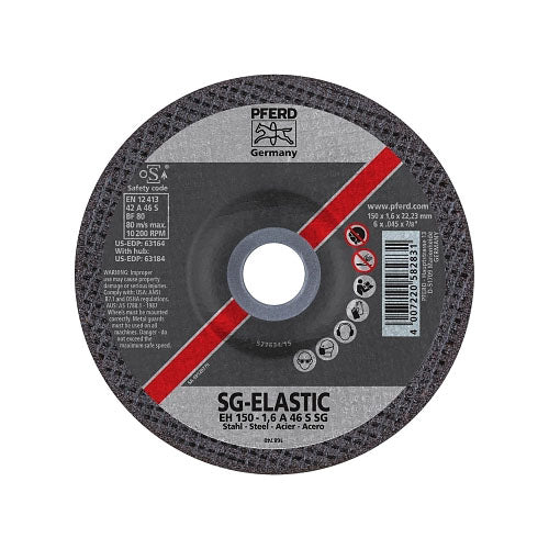 Pferd Inc Type 27 Premium Performance SG Depressed Center Cut-Off Wheel, 6 in dia, 0.045 in Thick, 46 Grit, Aluminum Oxide (419-63164)