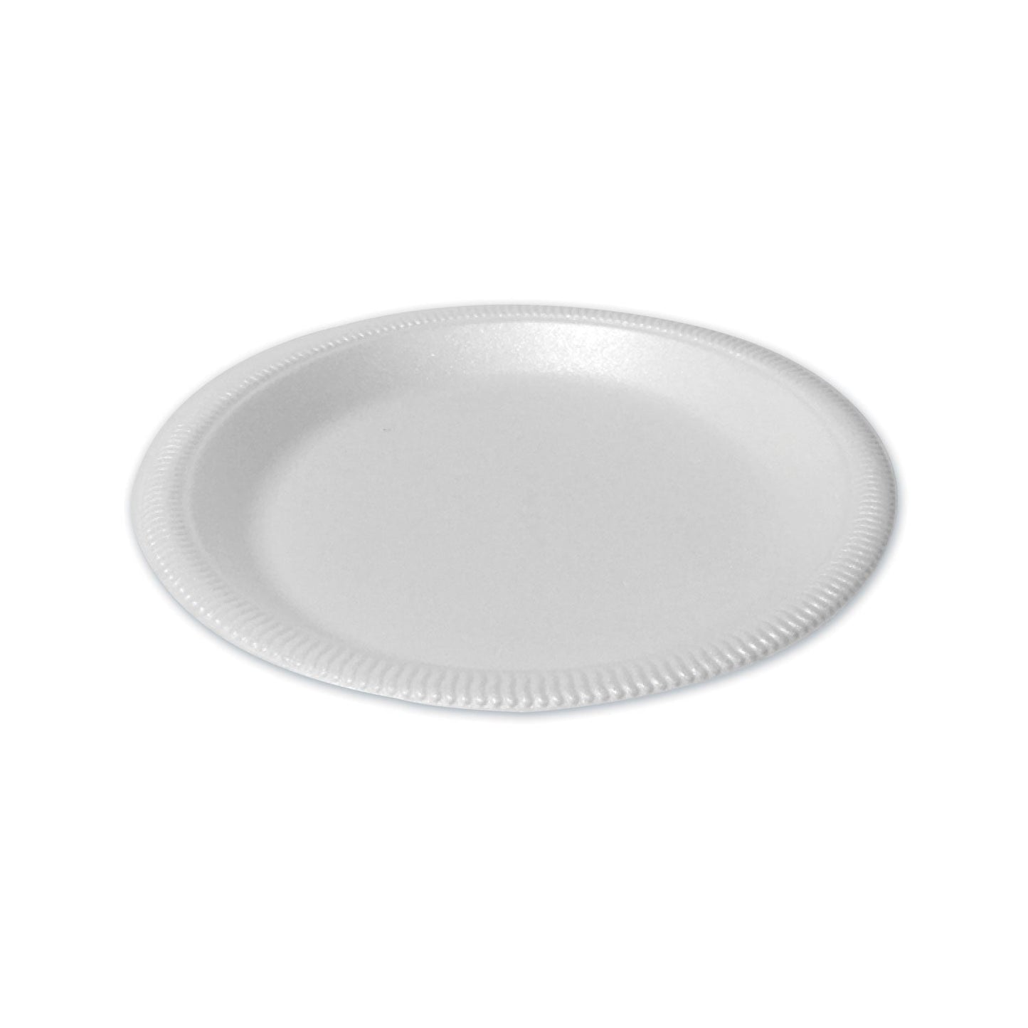 Plastifar Foam Dinnerware, 9" dia, Poly Bag, White, 125/Sleeve, 4 Sleeves/Bag, 1 Bag/Pack (PST12040)