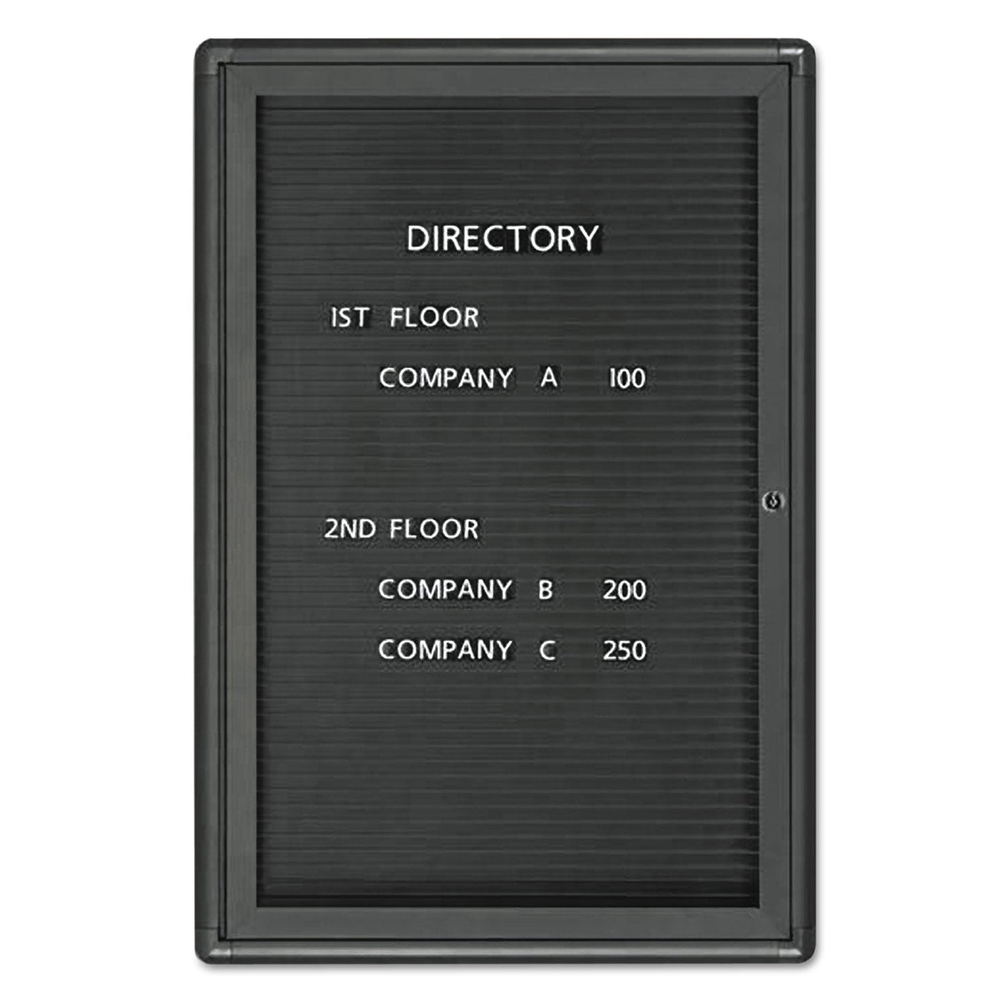 Quartet Enclosed Magnetic Directory, 24 x 36, Black Surface, Graphite Aluminum Frame (QRT2963LM)