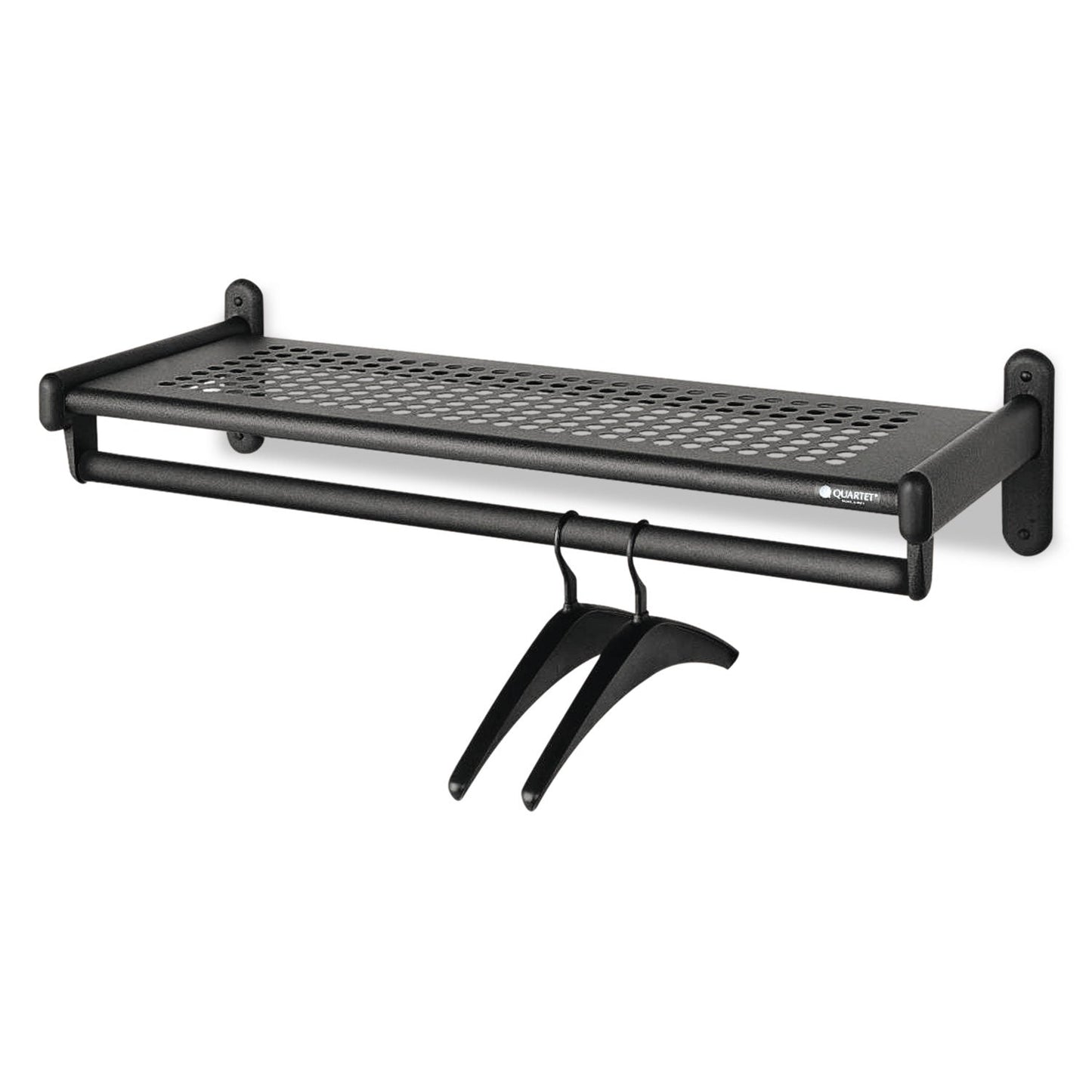 Quartet Metal Wall Shelf Rack, Powder Coated Textured Steel, 48w x 14.5d x 6h, Black (QRT20404)