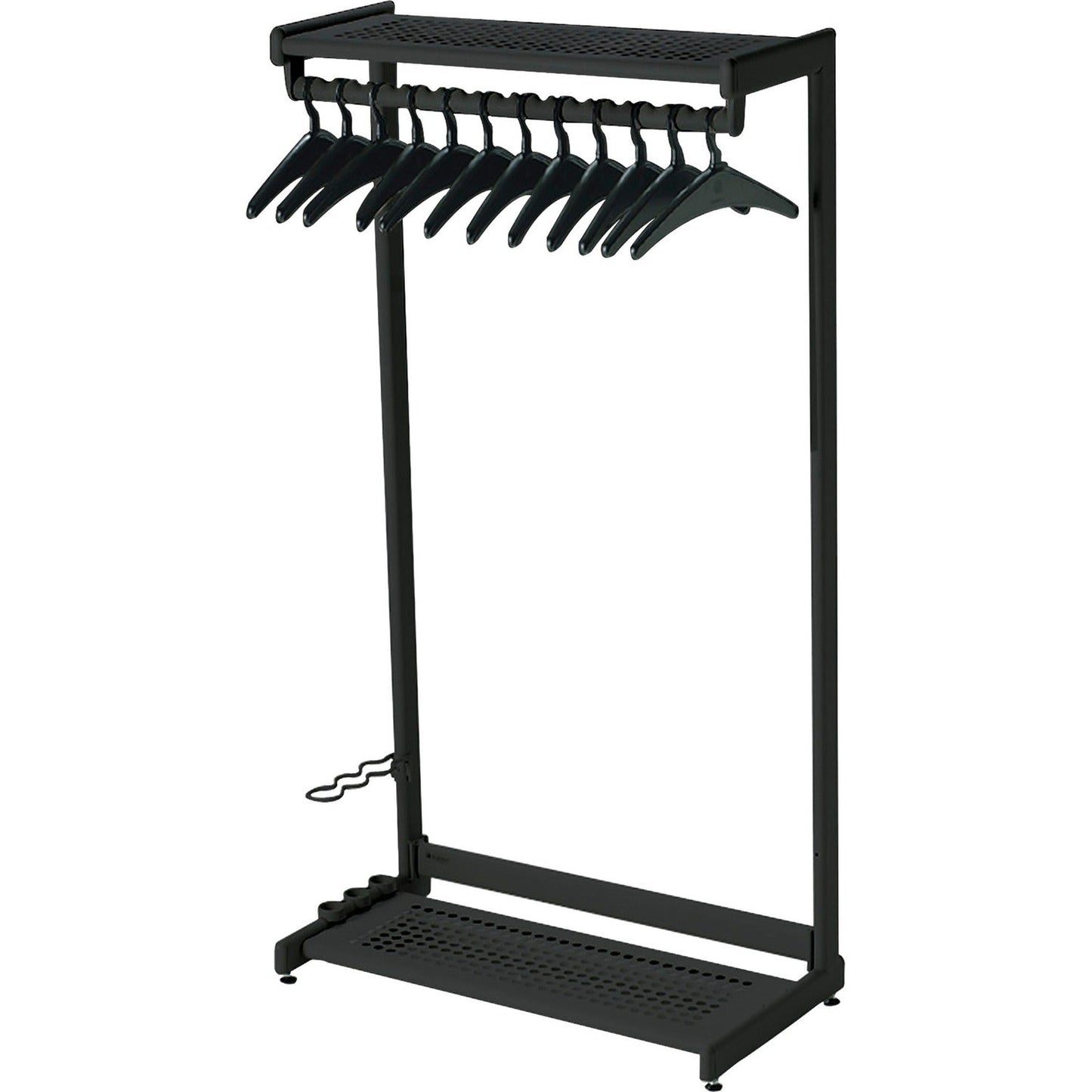 Quartet SingleS ided 2Shelf Steel Garment Rack, 12 Hangers, 36wx18-1/2dx61-1/2h, Black (QRT20225)