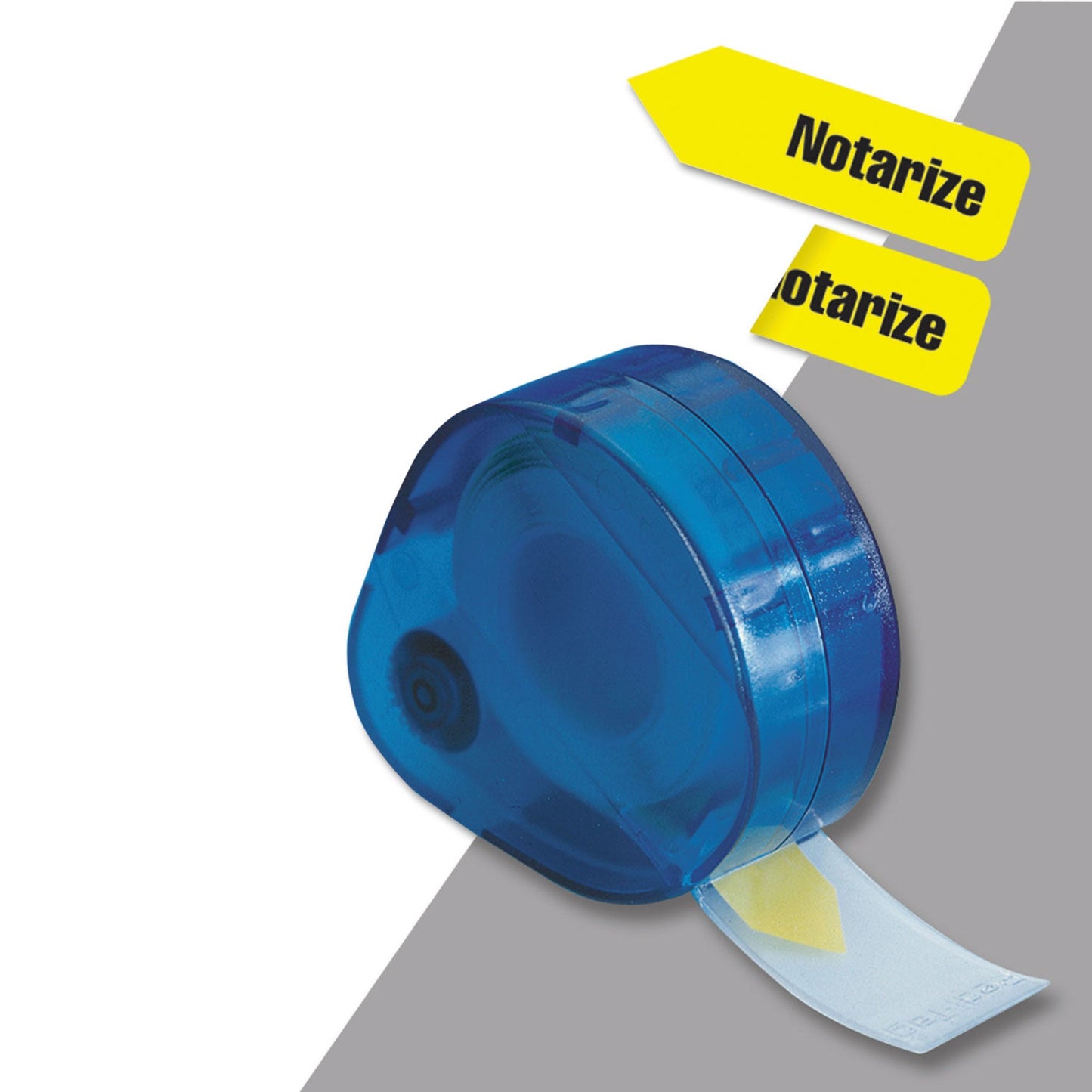 Redi-Tag Arrow Message Page Flags in Dispenser, "Notarize", Yellow, 120 Flags/Dispenser (RTG60435)