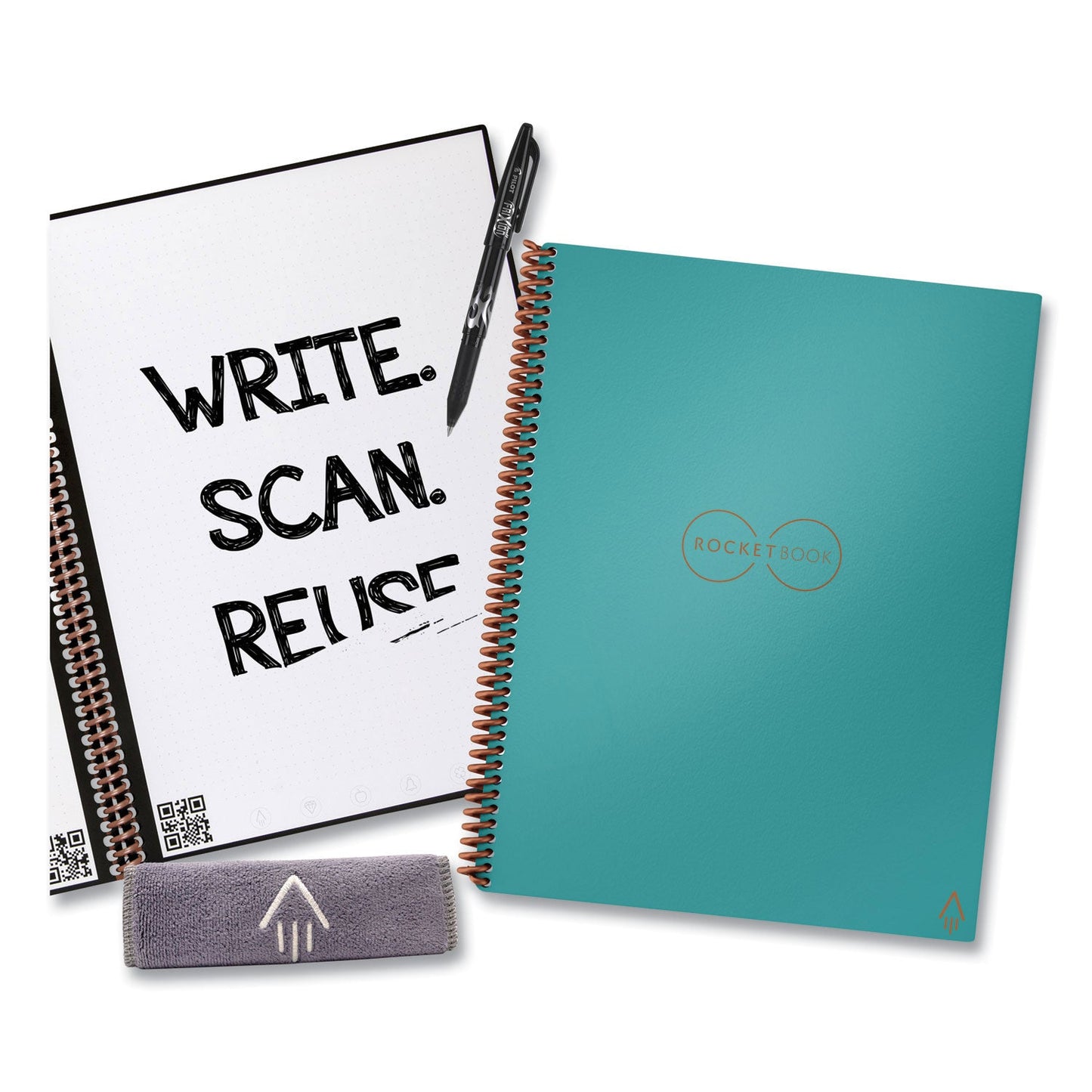 Rocketbook Core Smart Notebook, Lined Rule, Teal Cover, (16) 11 x 8.5 Sheets (RKBEVR2LKCCE)