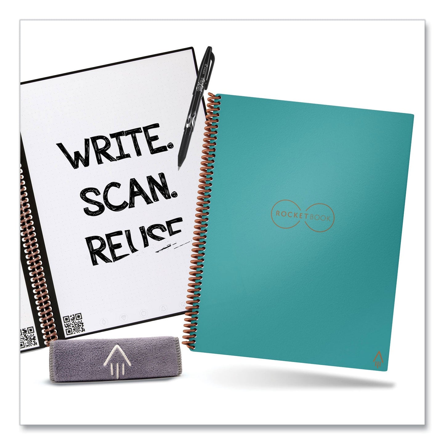 Rocketbook Core Smart Notebook, Dotted Rule, Teal Cover, (16) 11 x 8.5 Sheets (RKBEVRLKCCE)