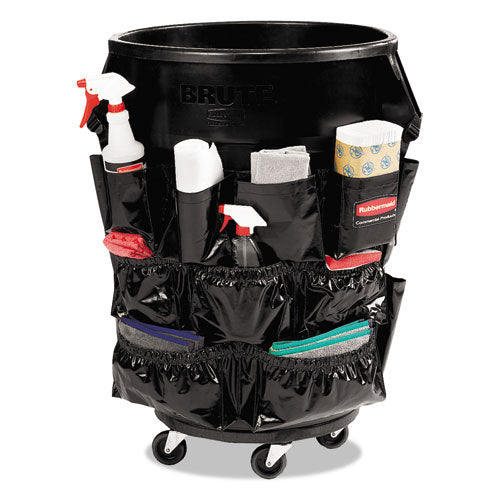 Rubbermaid Brute Caddy Bag, 12 Compartments, Black, 6/Carton (RCP1867533CT)